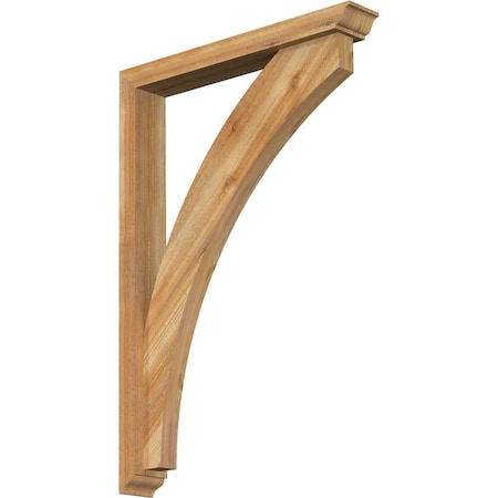 Thorton Traditional Rough Sawn Bracket w/ Offset Brace, Western Red Cedar, 4"W x 26"D x 38"H